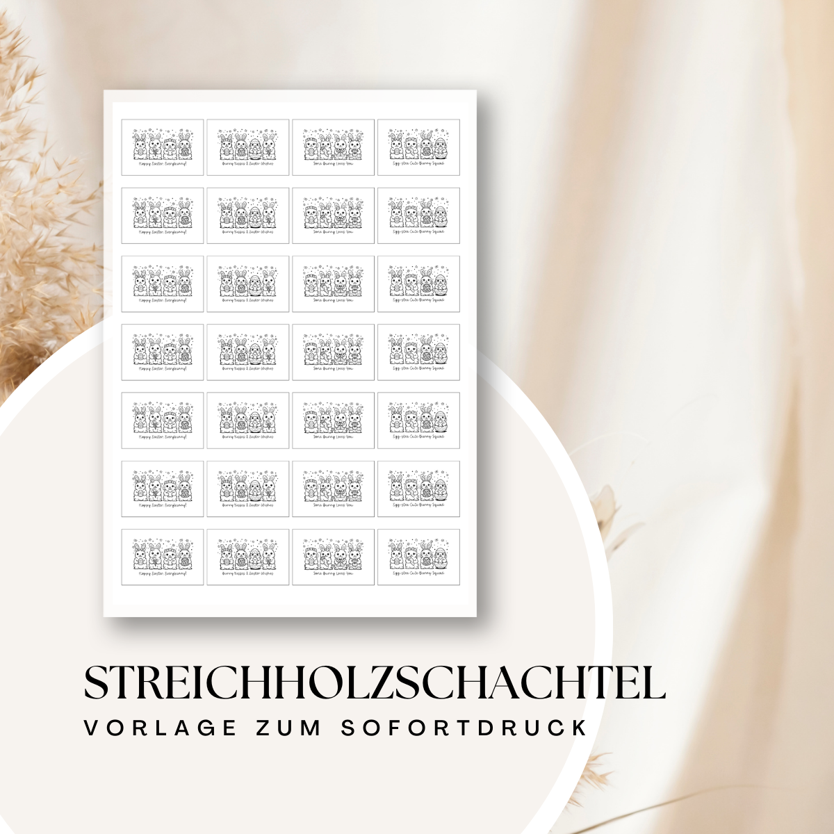 Streichholzschachtel Vorlage Ostern | Matchbox Printable | Osterhasen Geschenkverpackung | DIY Mitgebsel | Sofortdownload PDF