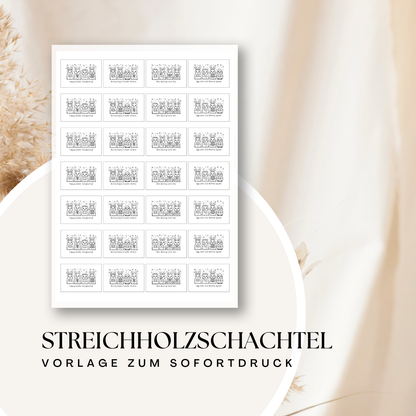 Streichholzschachtel Vorlage Ostern | Matchbox Printable | Osterhasen Geschenkverpackung | DIY Mitgebsel | Sofortdownload PDF