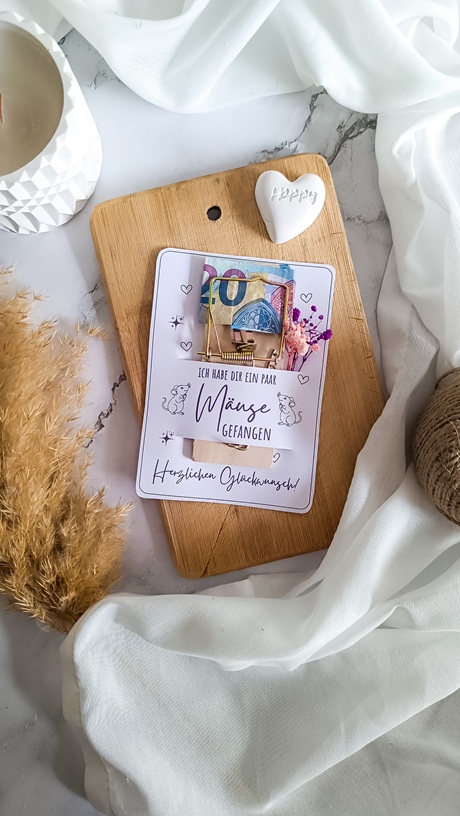 DIY-Geldgeschenk „Ich habe dir ein paar Mäuse gefangen!“