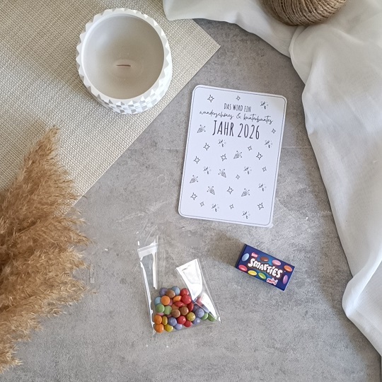 DIY-Neujahrskarte mit Smarties