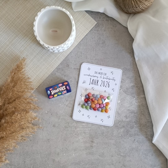 DIY-Neujahrskarte mit Smarties