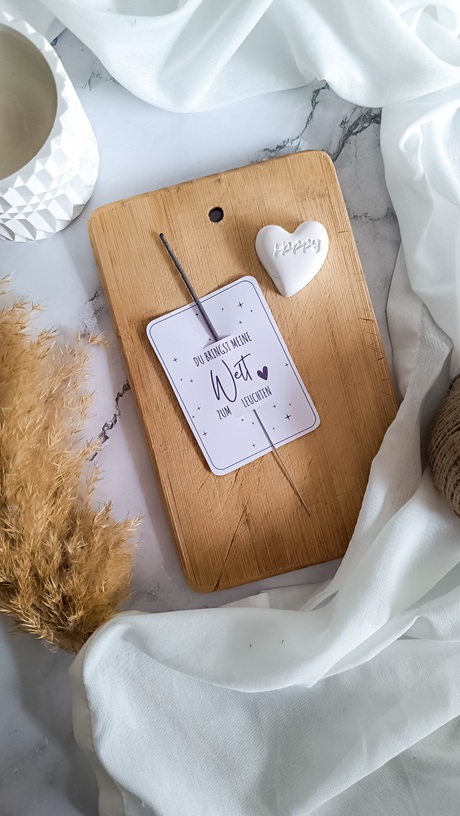 DIY-Wunderkerzenkarte „Du bringst meine Welt zum Leuchten“